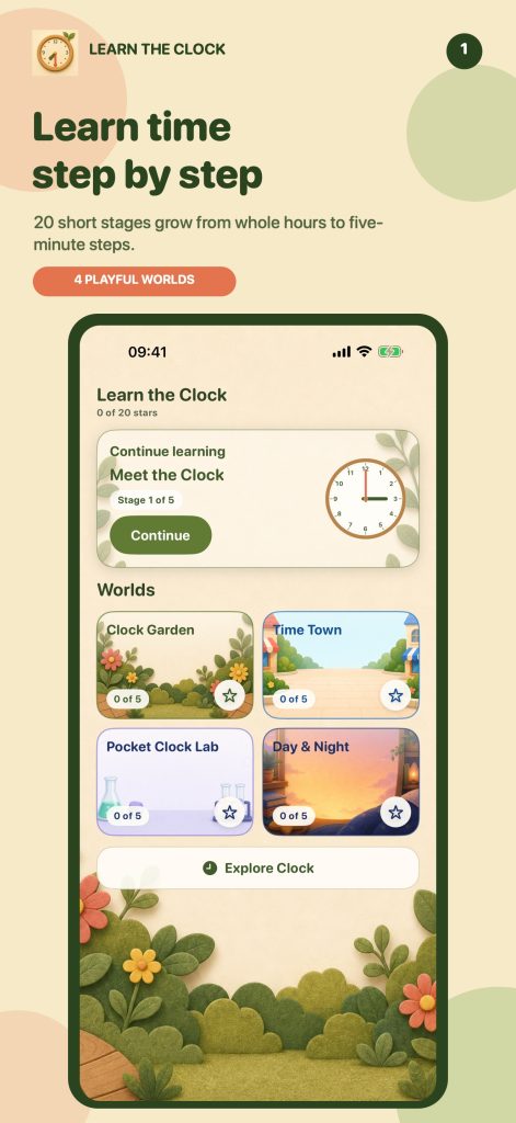 Learn the Clock for Kids iPhone screenshot 1